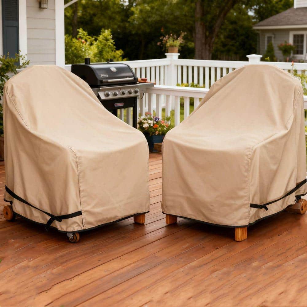 Heavy Duty 2-Pack Brown Deep Seat Patio Chair Cover-Medium
