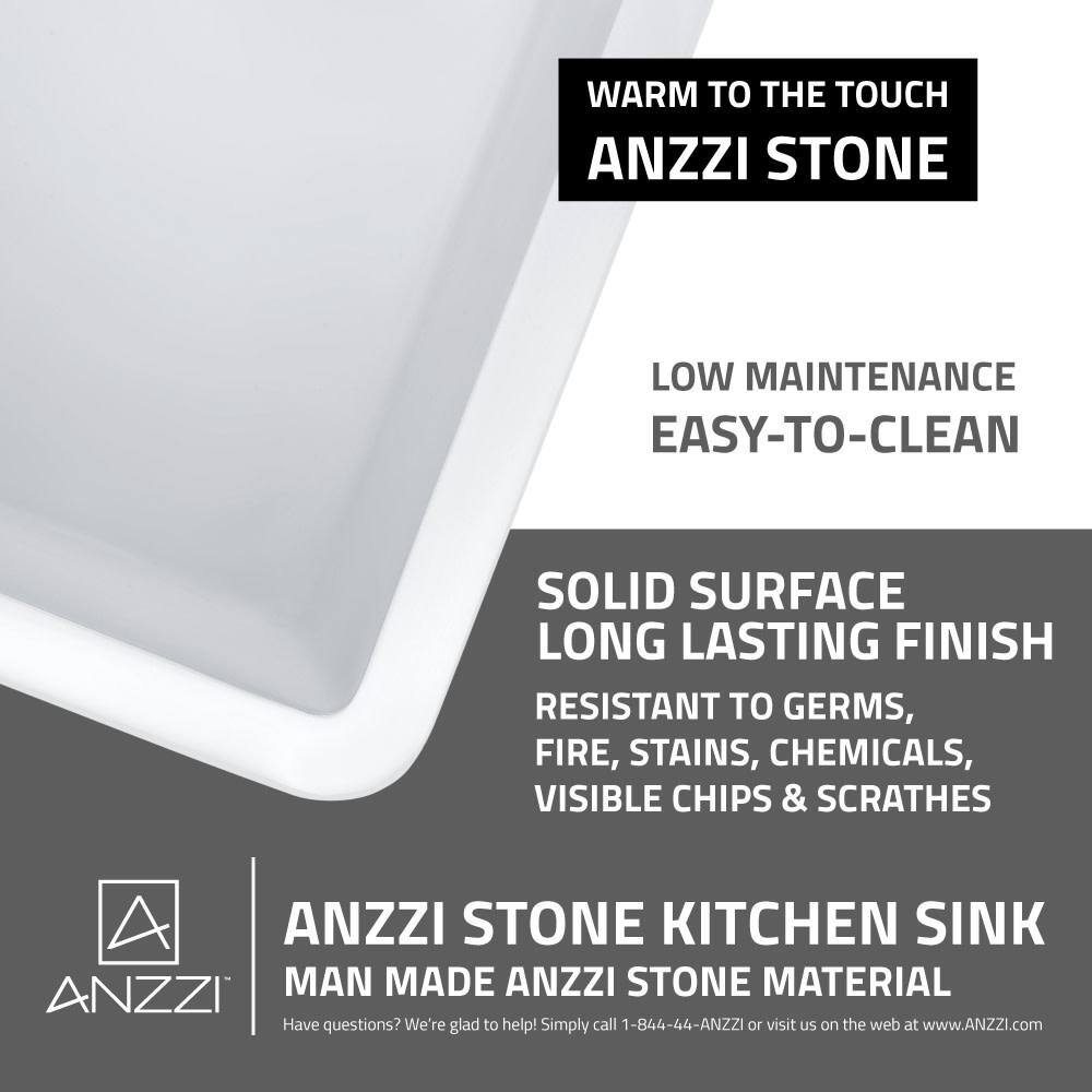 Glossy White Stone Single Bowl Farmhouse Kitchen Sink