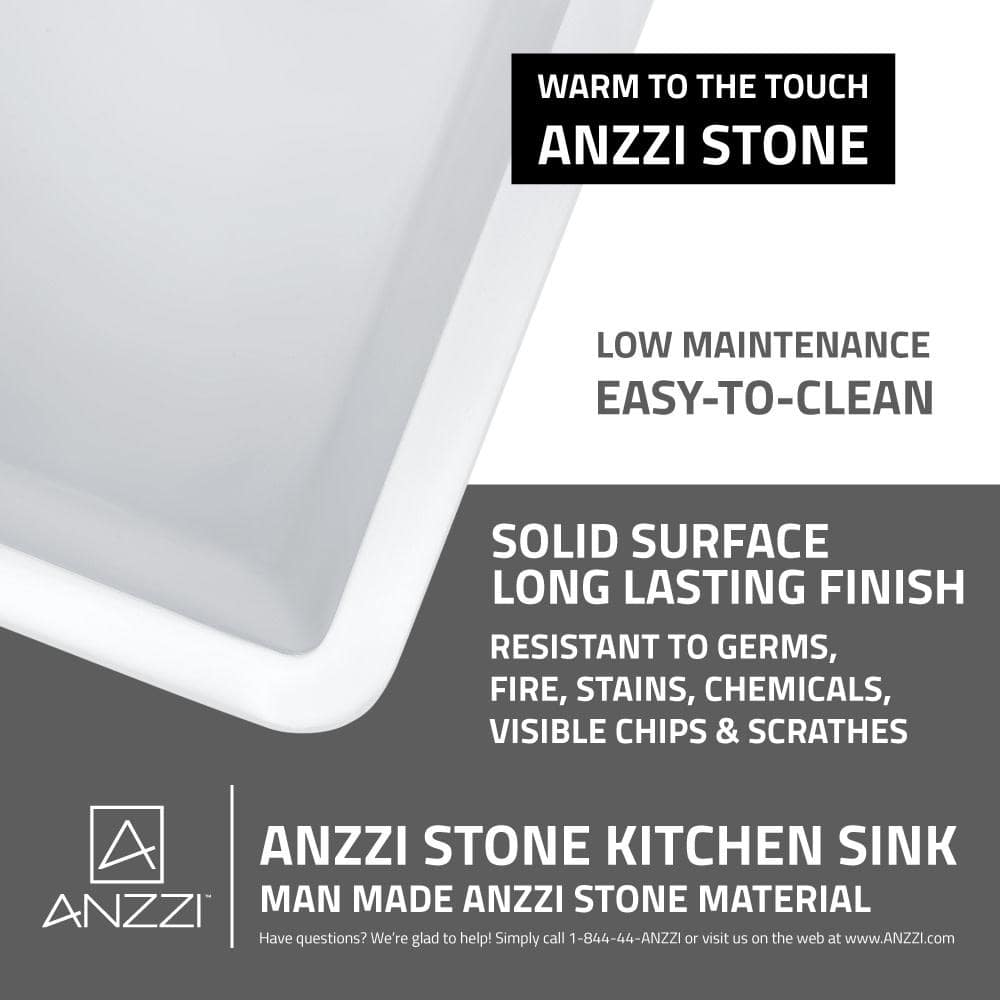 Matte White Stone Farmhouse Single Bowl Kitchen Sink
