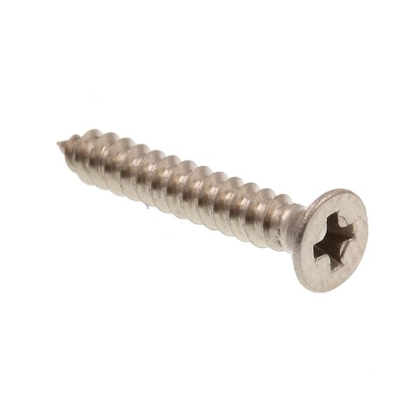 Prime-Line #4 x 3/4 in. Grade 18-8 Stainless Steel Phillips Drive Flat Head Self-Tapping Sheet Metal Screws (25-Pack)