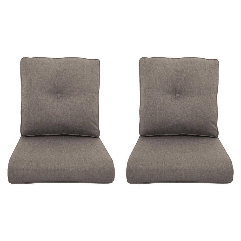 ArcLine 22 in. x 25 in. 4-Piece Deep Seating Outdoor Lounge Chair Cushion Set in Gray with Center Button (2-Set) price history on PriceWatchPro