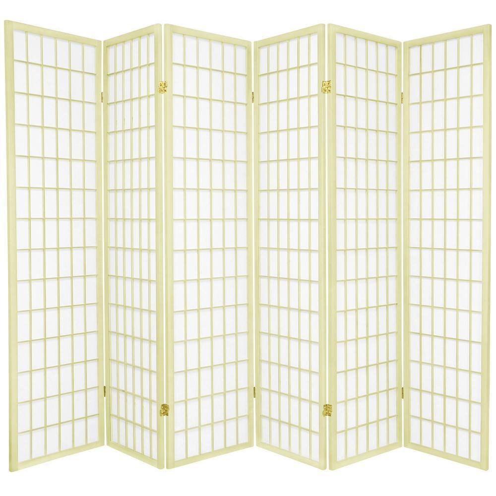 Window Light Deviders Red Lantern 6 ft. Ivory Window Pane 6-Panel Room Divider WPSP-6P-Ivory ...