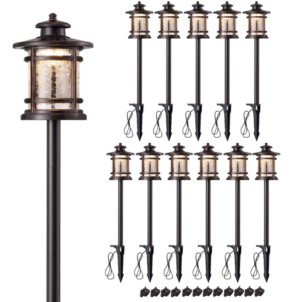 155 Lumen Low Voltage Oil-Rubbed Bronze Hardwired Integrated LED Outdoor Waterproof Landscape Path Light (12-Pack) price history on PriceWatchPro