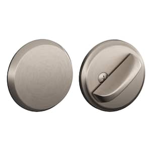 B81 Series Satin Nickel One-Sided Deadbolt Thumbturn with Exterior Plate Certified Highest for Security and Durability