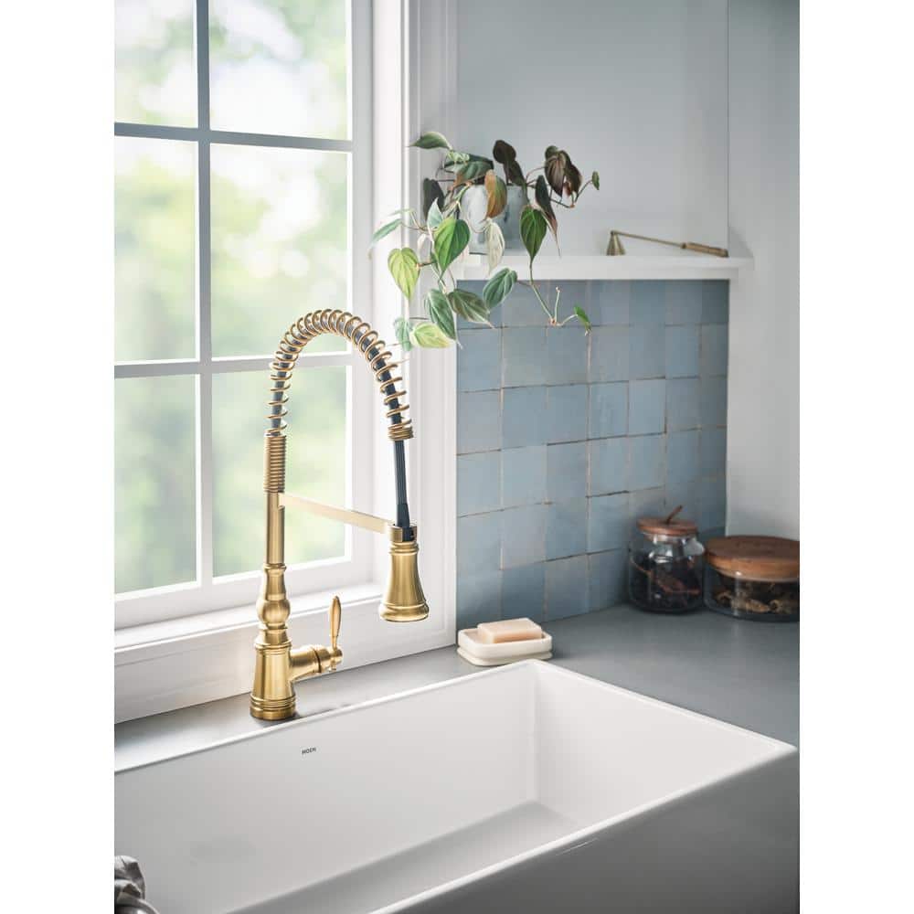 Brushed Gold Stainless Steel Pull-Down Kitchen Faucet