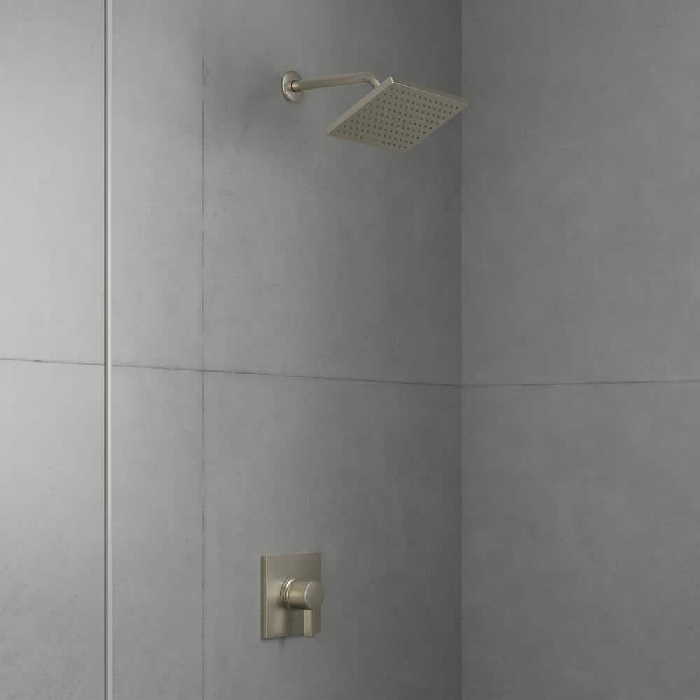 Rain Square Brushed Nickel Wall Mounted Shower Set