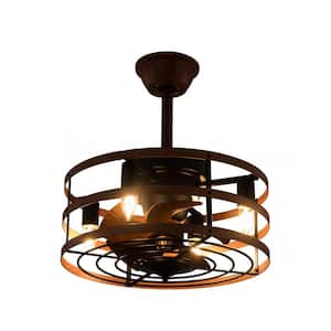 18 in. Indoor Modern Farmhouse Dark Brown 6-Speed Reversible Motor Ceiling Fan with Light Kit and Remote