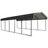 Arrow 12 ft. W x 24 ft. D x 7 ft. H Charcoal Galvanized Steel Carport ...