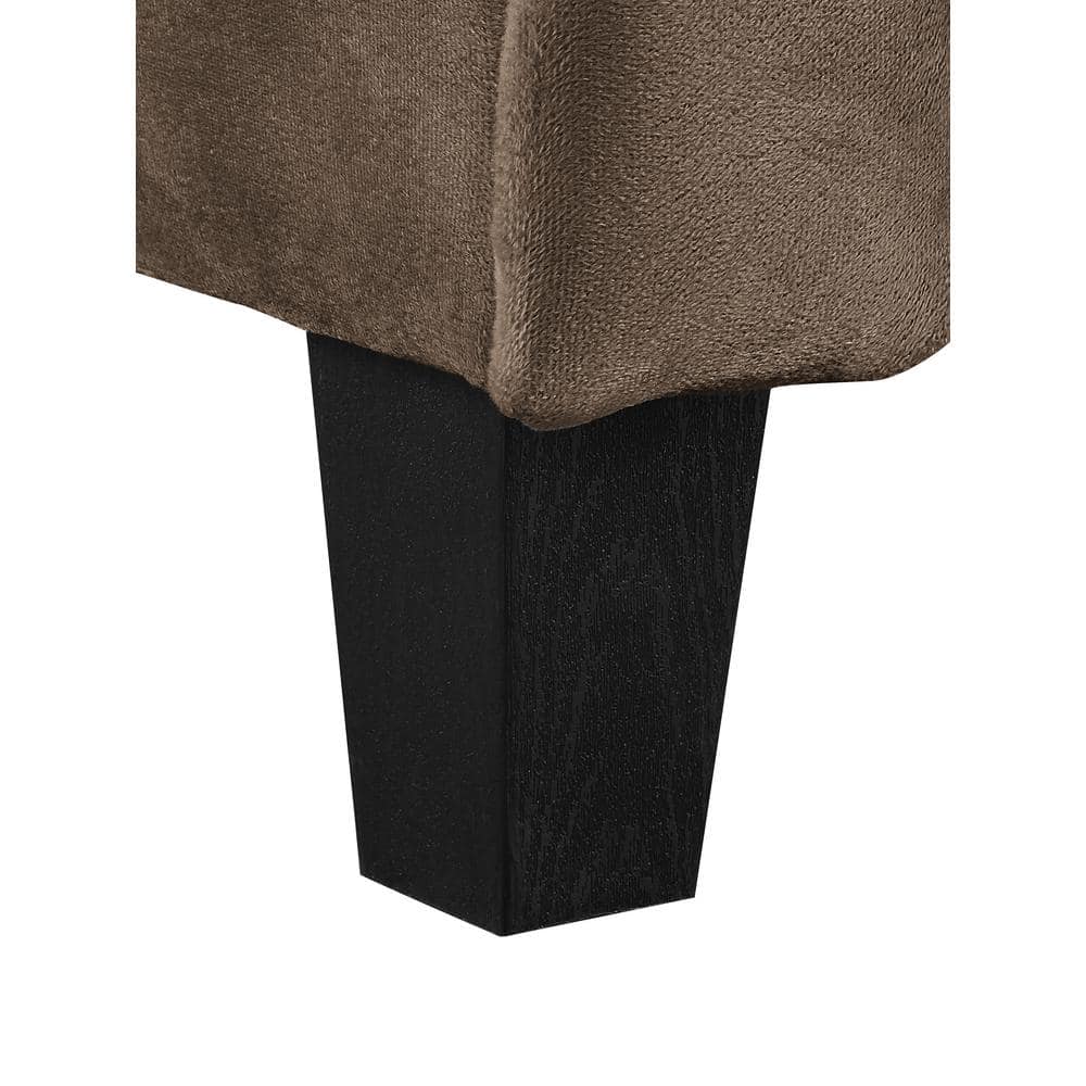 Harvard Brown Microfiber Accent Chair with Wood Frame