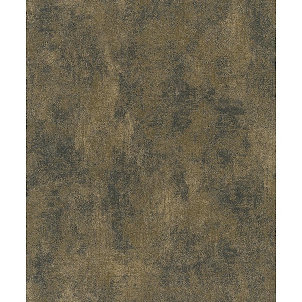 Unbranded Distressed Plaster Effect Black/Gold Metallic Finish Vinyl on Non-Woven Non-Pasted Wallpaper Roll