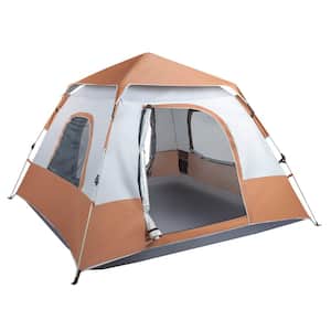 Four-person Family Tent Brown Spring Speed Open