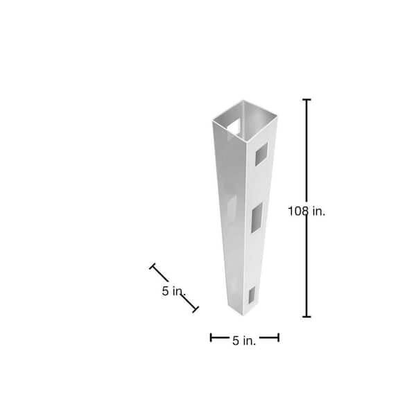 Barrette Outdoor Living Anderson 5 in. x 5 in. x 9 ft. White Vinyl Fence End Post