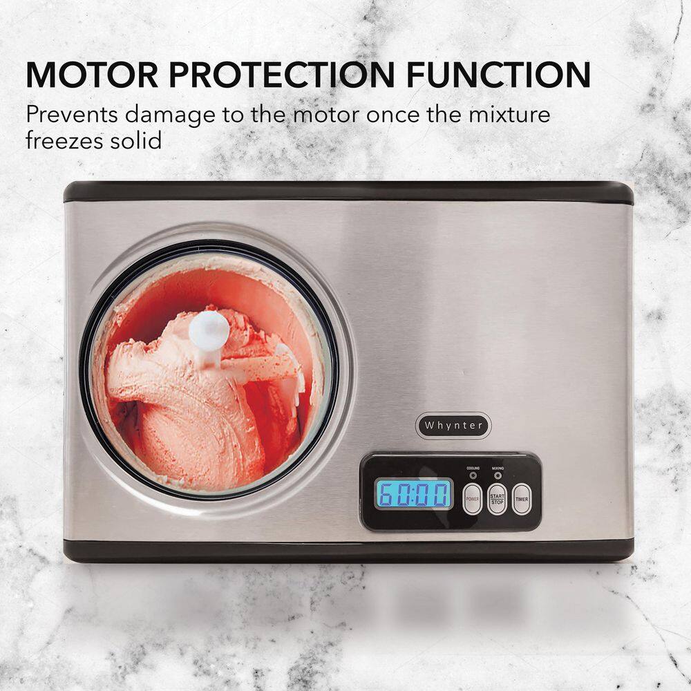 Stainless Steel 1.6 Qt Automatic Ice Cream Maker with LCD Display