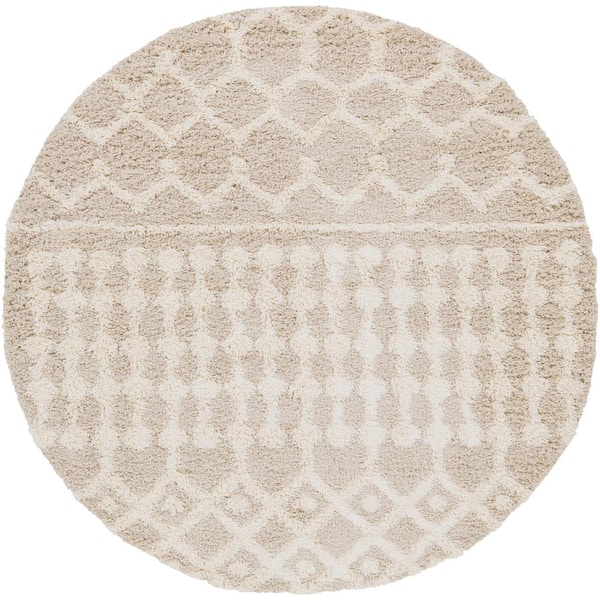 Livabliss Briar Beige 6 ft. 7 in. Round Area Rug