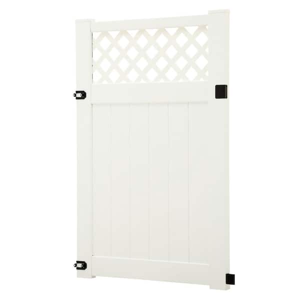 Barrette Outdoor Living Valley 4 ft. W x 6 ft. H White Vinyl Un-Assembled Fence Gate