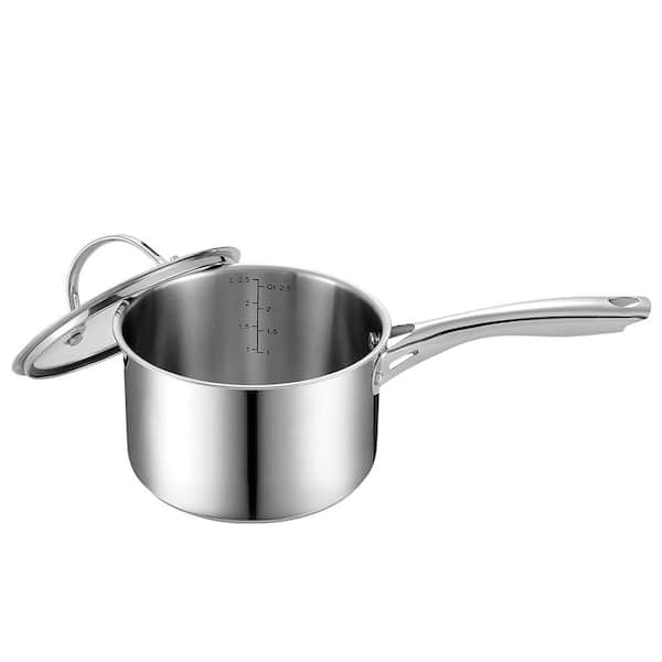 Cooks Standard Classic 3 qt. Stainless Steel Sauce Pan with Glass