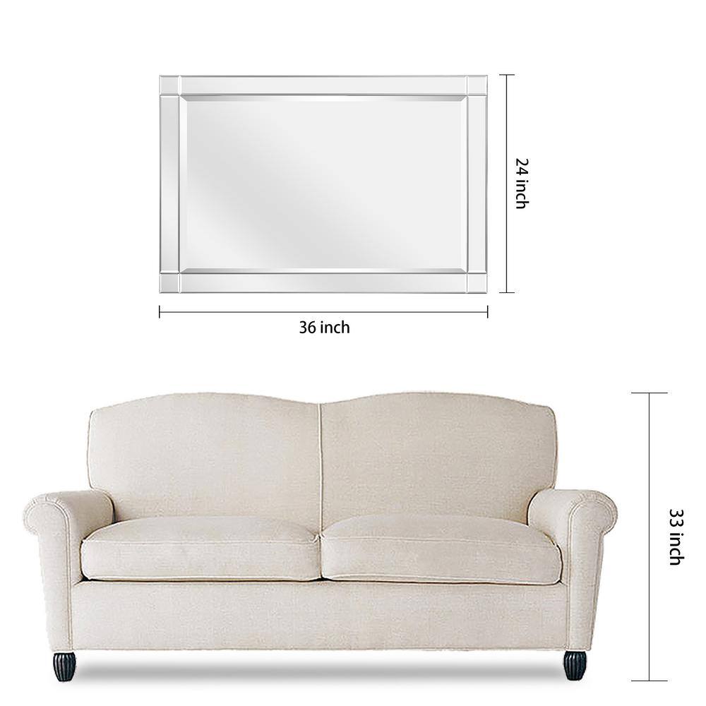 Bronze and Silver Wood Frame Full-Length Mirror, 24" x 36"