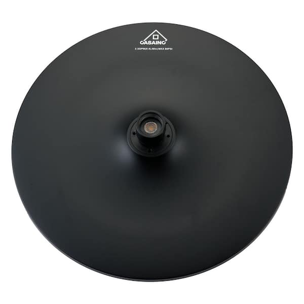 1-Spray Patterns 10 in. Single Wall Mount Round Rain Fixed Shower Head with Self-Cleaning Nozzles in Matte Black