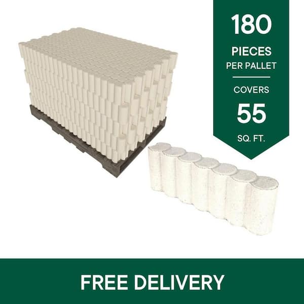 16 in. x 2.75 in. x 5.5 in. Matt Log White Concrete Edger (180- Piece Pallet)