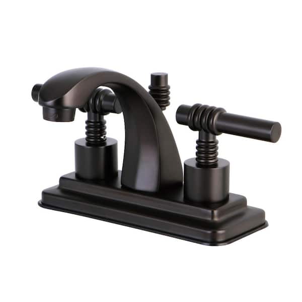 Kingston Brass Milano 4 in. Centerset 2-Handle Bathroom Faucet in Oil Rubbed Bronze