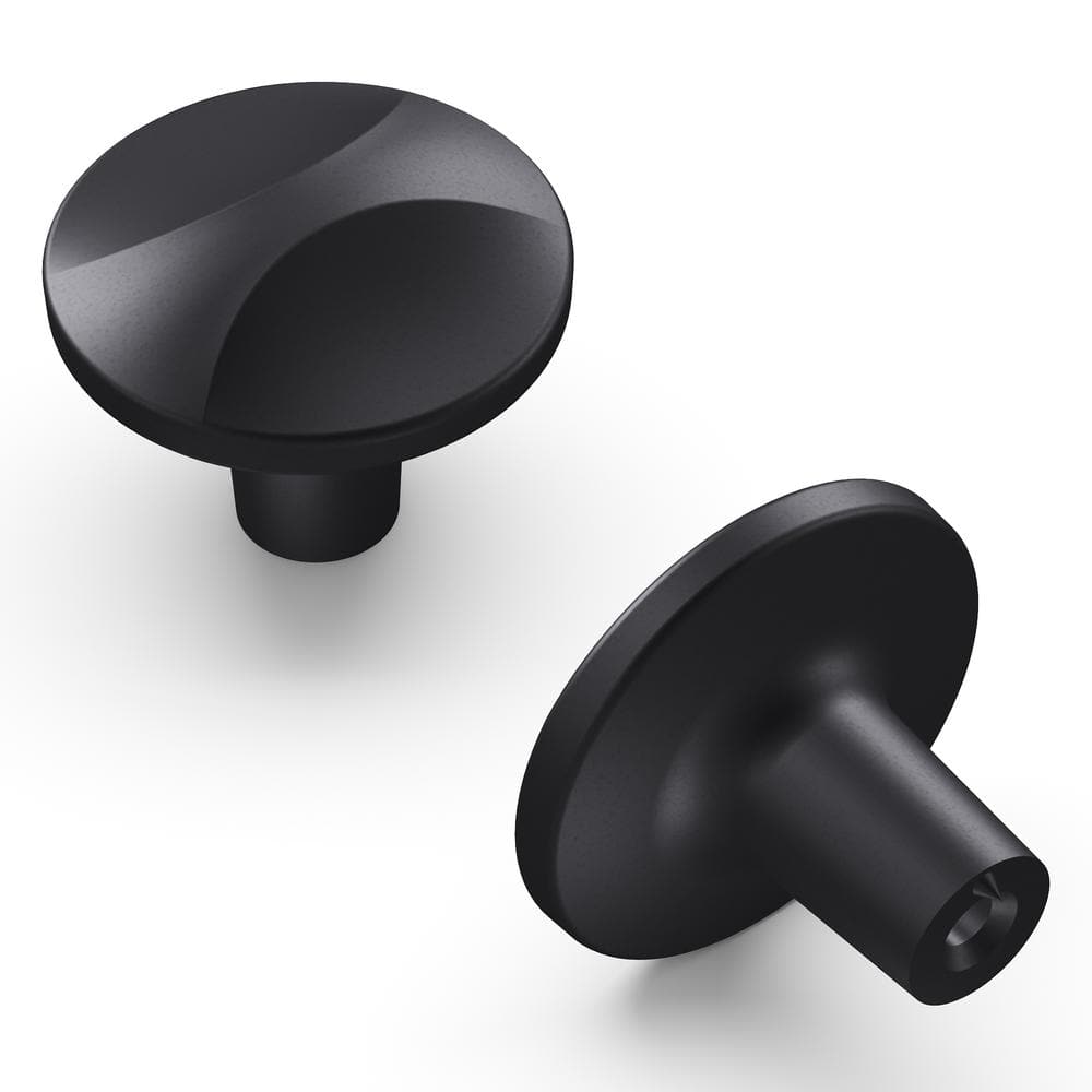 Crest Collection Knob 1-1/4 in. Matte Black Round Cabinet Knob (10-Pack) price history on PriceWatchPro