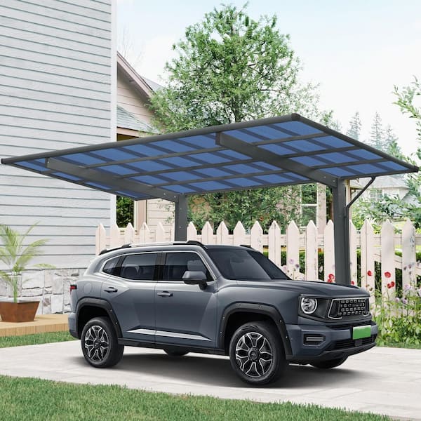 IMagacFun 17.5 ft. W x 9 ft. D x 11 ft. H Aluminum Metal Frame Single Carport