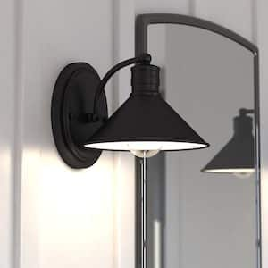 Akron 8 in. W 1 -Light Bronze Farmhouse Barn Bathroom Wall Vanity -Light Fixture