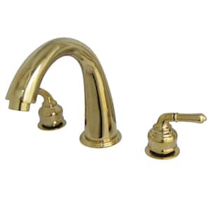 2-Handle Roman Tub Faucet in Polished Brass (Valve Included)
