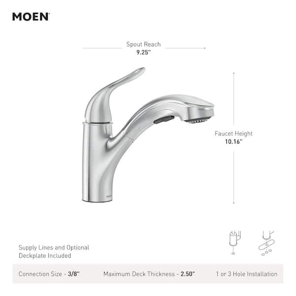 Qoo　0728 MOEN Brecklyn Single-Handle Pull-Out Sprayer Kitchen Faucet with
