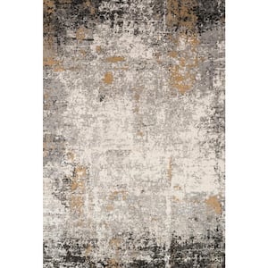 Alchemy Granite/Gold 2 ft. 8 in. x 4 ft. Contemporary Abstract Area Rug