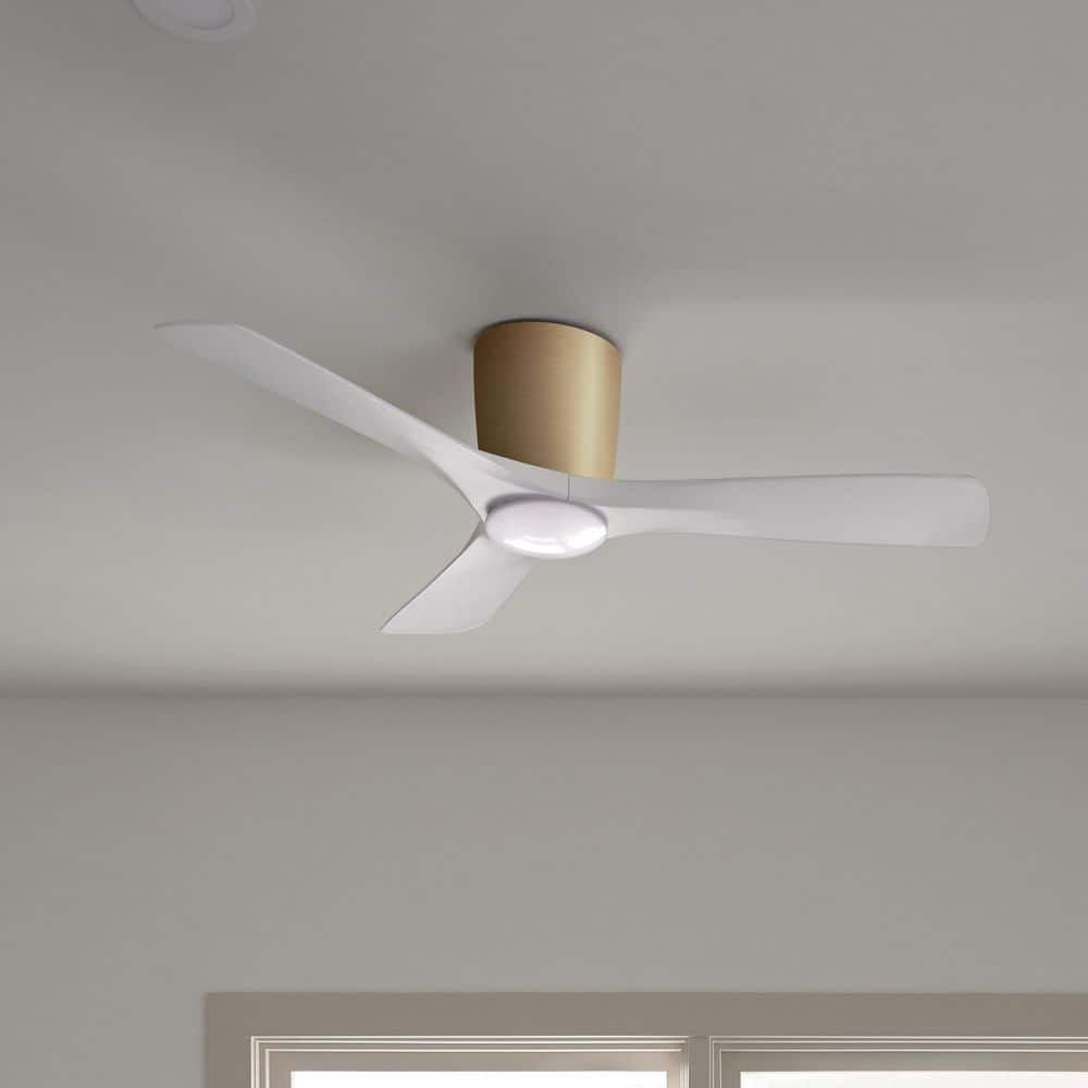 "48"" Inch Volos 3 Blade Downrod Mount Indoor Ceiling Fan in Champagne Bronze with Matte White Blades" price history on PriceWatchPro