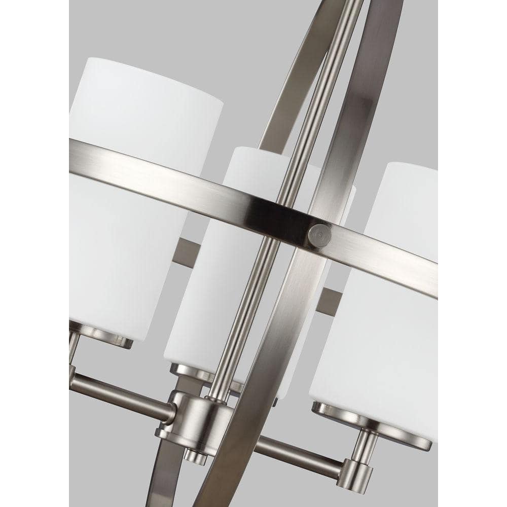 Alturas Brushed Nickel 3-Light Chandelier with Etched Glass