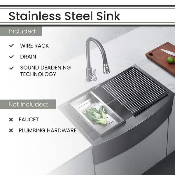 33 inch Flush Mount Medium Single Bowl Stainless Steel Kitchen Sink