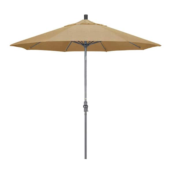 California Umbrella 9 ft. Hammertone Grey Aluminum Market Patio ...