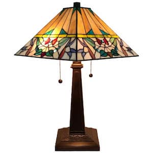 Dale Tiffany Retozo 26 in. Antique Brass 24 % Lead Crystal Table Lamp  GT22184 - The Home Depot