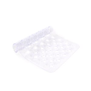 27 in. x 14.75 in. Microban Protected Vinyl Bath Mat in Clear