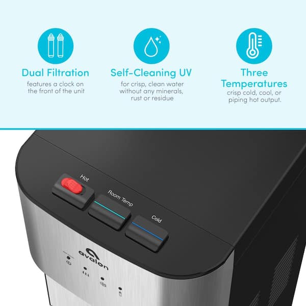 Self-Cleaning Bottleless Water Cooler Dispenser, UL/Energy, Stainless Steel, POU Water Filter, Hot, Cold and Room Temp Self-Cleaning Bottleless Water Cooler Dispenser, UL/Energy, Stainless Steel, POU Water Filter, Hot, Cold and Room Temp