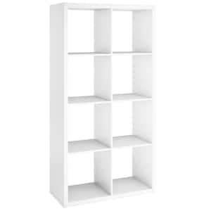 57.95 in. H x 29.84 in. W x 13.50 in. D White Wood Large 8- Cube Organizer