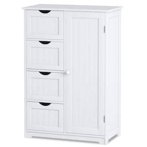 Decora Ready to Assemble 12 in. x 32 in. x 22 in. Wooden 4-Drawer Bath Cabinet Storage Cupboard with 2-Shelves in White