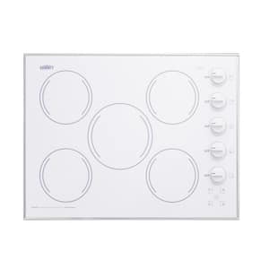 27 in. Radiant Electric Cooktop in White with 5 Elements