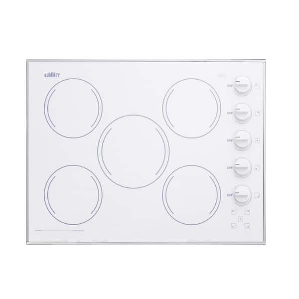 Summit Appliance 27 in. Radiant Electric Cooktop in White with 5 Elements