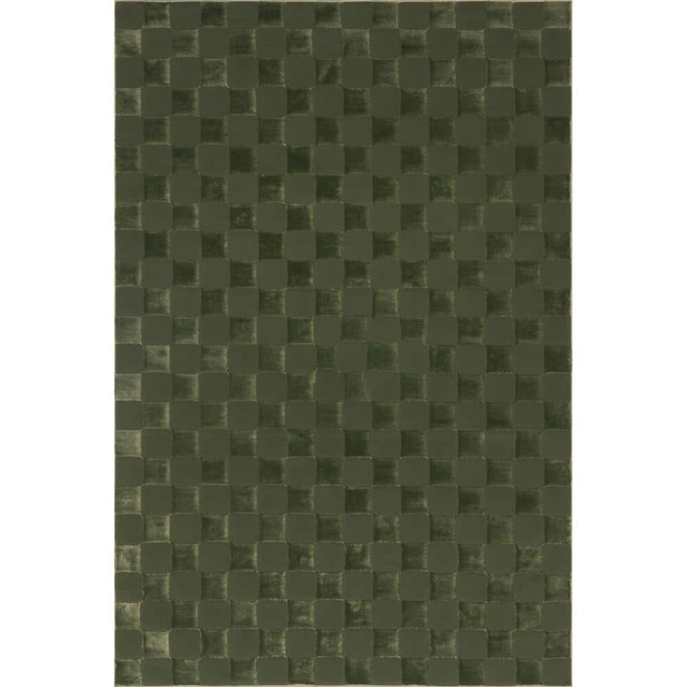 Alaiya Checkered Machine Washable Green 9 ft. x 12 ft. Modern Area Rug price history on PriceWatchPro