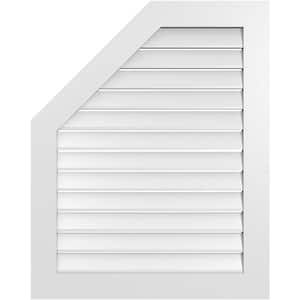 32 in. x 40 in. Octagonal Surface Mount PVC Gable Vent: Functional with Standard Frame