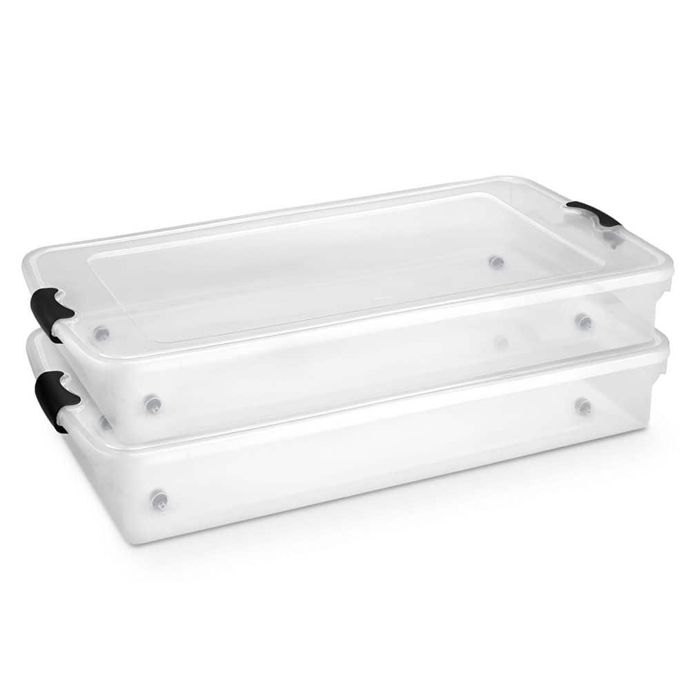 60 Quart Underbed Storage Container Bins with Latching Lid, Clear (2 Pack) price history on PriceWatchPro