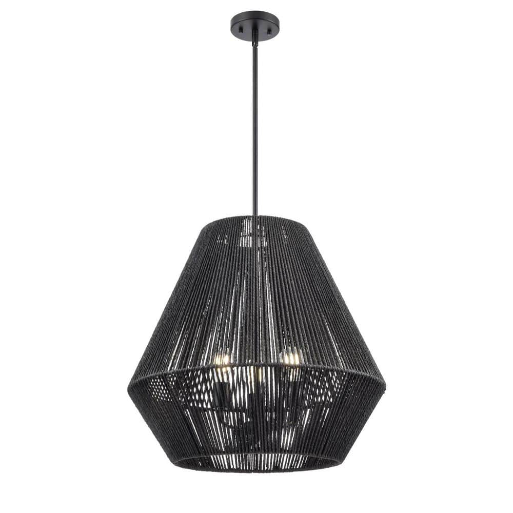 Elise 22 in. Wide 3-Light Pendant-Matte Black price history on PriceWatchPro