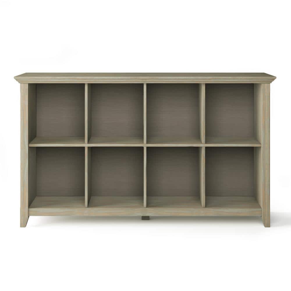 Acadian Solid Wood 33" Gray Transitional 8-Cube Storage Table