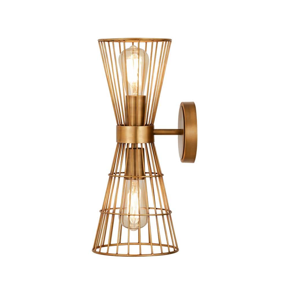 Contemporary Angular Geometric Brass & Black Outdoor Wall Light