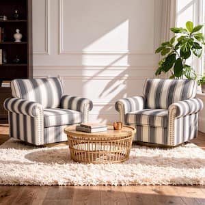 Uixe Black Floral Cotton Blend 360° Swivel Chair Accent Armchair Set of ...