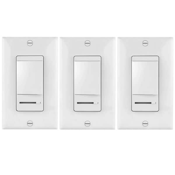600W Incandescent/Halogen UL Listed TGDMDS-120 Single Pole or 3 Way On/Off Paddle TOPGREENER Slide Dimmer Decorator Switch with Wall Plate 120V 60Hz 2 Pack Neutral Wire Not Required 150W LED 