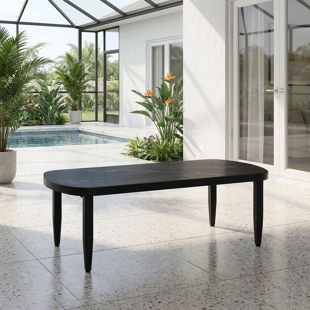 Solvallo Ember Black Arc Aluminum Black Outdoor Coffee Table price history on PriceWatchPro